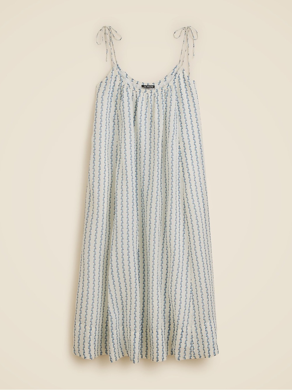 J. Crew Cream Maxi Dress with Blue ditsy floral